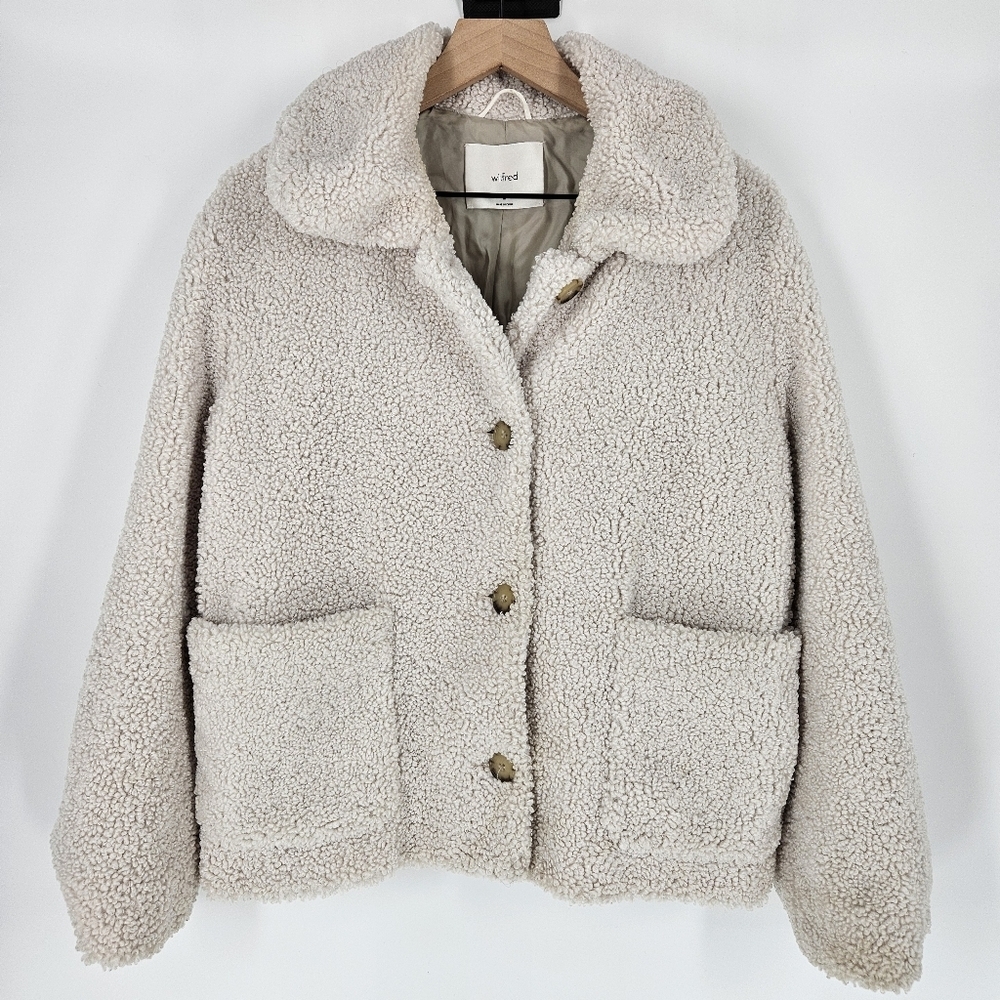 Aritzia Wilfred Bone White Stanza Sherpa Teddy Coat - Picture 1 of 14